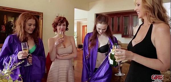  GIRLS GONE WILD - Surprise graduation party for teens ends with lesbian sex
